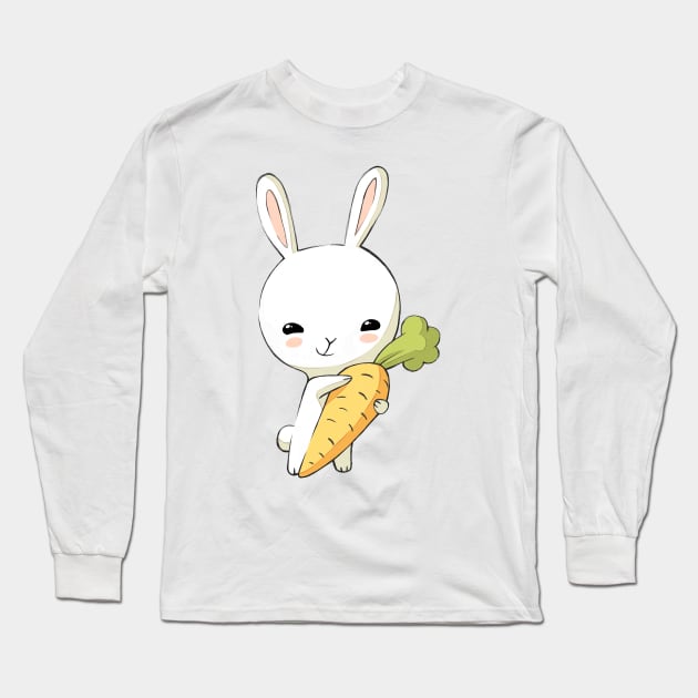 Bunny Carrot 2 Long Sleeve T-Shirt by Freeminds